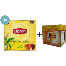 Lipton Yellow Label Bardak Poşet Çay 100LÜ x 3 Adet + Hediye Lipton Kupa