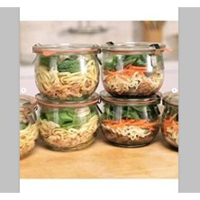 Es Dekor 580 ml Lale Kavanoz Set 4'lü Kavanoz Mutfak Saklama Düzenleme