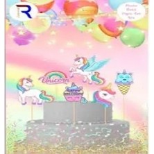 Unicorn Temalı Pasta Üstü Figür Set 6'lı