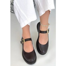 Yokox Kahverengi Cilt Oxford Ayakkabı - Lisinya