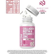 Nungtime Multi Collagen Complex 30 Tablet -Tip 1,2,3 Hidrolize Kolajen,biotin,vitamin C,çinko ve Msm Takviyesi