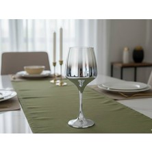 Rova Tr Altın & Gümüş Titanyum Kaplama Ayaklı Kadeh Seti – 6’lı Lüks Cam Seri