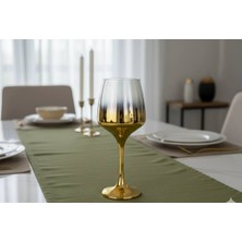 Rova Tr Altın & Gümüş Titanyum Kaplama Ayaklı Kadeh Seti – 6’lı Lüks Cam Seri