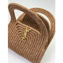 Yves Saint Laurent Koyu Hasır El Çantası