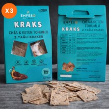 Enfeso Glutensiz(3'lü Paket)Chia& Keten Tohumlu Zeytinyağlı Kraker (3*45 Gr)(Glutensiz/laktozsuz/vegan)