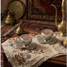 E Orient Türk Kahvesi Sunum Seti 2 Li Metal Kahve Fincan Takımı Kahve Fincanı Damat Fincanı Porselen