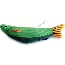 Es Dekor Yeşil 1 Adet Kedi Oyuncak Saury Balığı, Çıtırtı Sesli Oyuncak