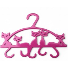 3D Tasarım Kedili Dekoratif Askı (4lü) Pembe