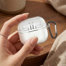 Caseonn Samsung Galaxy Buds 3 Fe Kılıf Askı Aparatlı Transparan Silikon Şeffaf