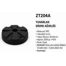 Zeplin Yuvarlak Dikme Ağırlığı | 36×36 cm – Siyah