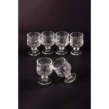 FRY Ayaklı Kahve Yanı Bardağı Kristal Kesim Shot Bardak 7cm x 4 cm 6 Lı Set