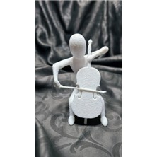 Atölye Matris Çello Soyut Heykel Biblo Dekoratif Obje 10 cm Yükseklik 3D Baskı Pla Plastik