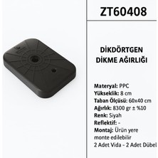 Zeplin Dikdörtgen Dikme Ağırlığı | 60×40 cm – Siyah