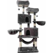 Senye Kedi Tırmalama 60X50X145 cm Peluş Kaplamalı Çok Katlı Oyun ve Dinlenme Evi