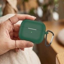 Caseonn Samsung Galaxy Buds 3 Pro Kılıf Askı Aparatlı Mat Silikon Koyu Yeşil