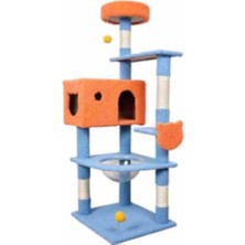 Senye Kedi Tırmalama Ağacı 60X50X155 cm Peluş Kaplama Demonte Kedi Kulesi