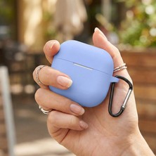 Caseonn Samsung Galaxy Buds 3 Kılıf Askı Aparatlı Mat Silikon Mavi