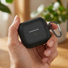 Caseonn Samsung Galaxy Buds 3 Kılıf Askı Aparatlı Mat Silikon Siyah
