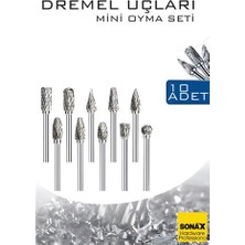 FRY Dremel Uyumlu Mini Oyma Gravür Uç Seti – 10'lu Tungsten Karbür Ahşap/metal/plastik Için