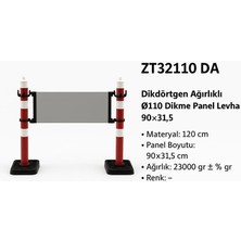 Zeplin Dikdörtgen Ağırlıklı Ø110 Dikme Panel Levha | 90×31,5 cm