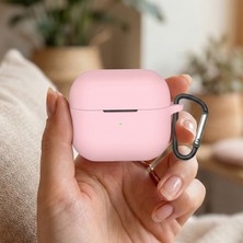 Caseonn Samsung Galaxy Buds 3 Kılıf Askı Aparatlı Mat Silikon Pembe