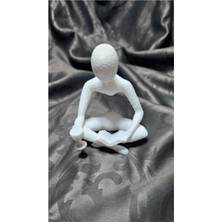 Atölye Matris Şarap Kadehli Kitap Okuyan Heykel Biblo Dekoratif Obje 10 cm Yükseklik 3D Baskı Pla Plastik