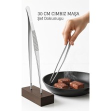 FRY Paslanmaz Çelik Şef Cımbızı 30 cm – Mutfak Maşası Kızartma Maşası