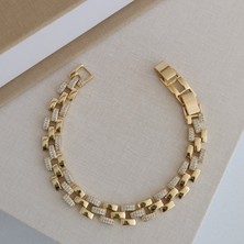 Lente Aksesuar Xuping Kordon Model Zirkon Taşlı Bileklik - Altın Kaplama Kuyumcu Işçiliği Bileklik