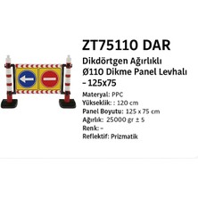 Zeplin Dar Dikdörtgen Ağırlıklı Ø110 Dikme Panel Levhalı | 125×75 – Tek Yön Baskılı