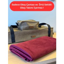 Mady Aksesuar Okey Takım Çantası Koyu Kahverengi ve Bordo Oyun Masa Örtüsü 2 Si Birlikte Takım