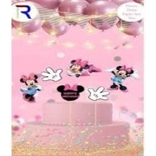 Minnie Mouse Temalı Pasta Üstü Figür Set 6'lı