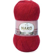 FRY 1 Adet Angora Lüks El Örgü Ipi Koyu Kırmızı 1175