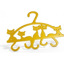 3D Tasarım Kedili Dekoratif Askı (4lü) Sarı