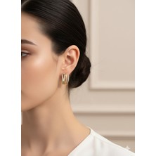 Akfecan Çelik Zirkon Taşlı Küpe