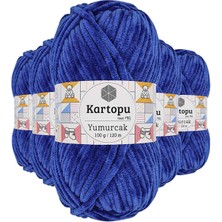 FRY 5 Adet Yumurcak Kadife El Örgü Ipi Gece Mavisi K524