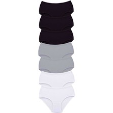 FRY 7 Adet Tutku Kadın Yüksek Bel Bato Kalın Lastik Külot S16