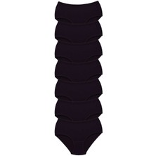 FRY 7 Adet Tutku Kadın Yüksek Bel Bato Kalın Lastik Külot Siyah