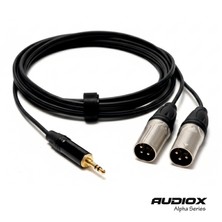 AUDIOX Alpha Series 3.5 mm Stereo Jak → 2x Xlr Erkek Ses Kablosu | Seslendirme, Kayıt, Telefon – Pc – Kamera – Mikser Bağlantı Kablosu