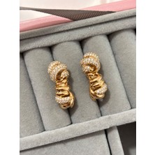 Xuping Rosegold Düğüm Küpe Model