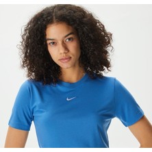 Nike Sportswear Essential Slim-Fit Cropped Short-Sleeve Crop Mavi Kadın T-Shirt FB2873-402