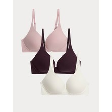 Marks & Spencer 3'lü Balensiz Pamuklu T-Shirt Sütyeni Seti