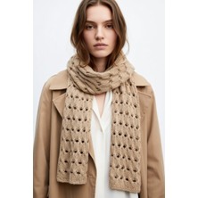 Chellomood -El Yapımı Butik El Örgüsü Şal – Kum Beji (45×120 Cm)