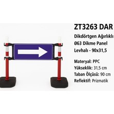 Zeplin Dar Dikdörtgen Ağırlıklı Ø63 Dikme Panel Levhalı | 90×31,5 – Tek Yön Baskılı