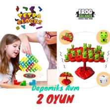 Oyuncakzade Kurbağa Denge Oyunu Frog Game + Denge Tower Balance Blok Tetris Oyunu