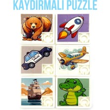 Oyuncakzade Puzzle Eğitici Zeka Geliştirici Kaydırmalı Yapboz  Oyuncak 6 Adet