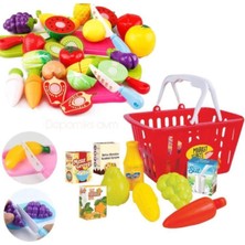 Oyuncakzade Meyve Kesme Oyunu 28 Parça + Aksesuarlı Piknik Sepeti Piknik Set