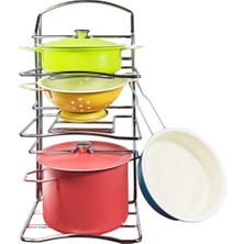 Oyuncakzade 7 Parça Raflı Renkli Emaye Tencere Tava Seti Kız Erkek Eğitici Şef Mutfak Seti