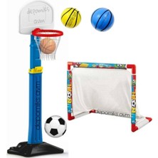 Oyuncakzade Ayarlanabilir Dev Basketbol Potası + Oyuncak Minyatür Kale Ayarlanabilir Çocuk Oyuncakları Depomiks