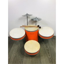 Oyuncakzade Çocuk El Yapımı Ahşap Bateri Seti