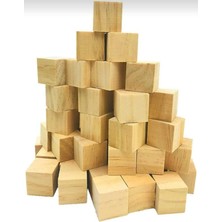 Oyuncakzade Ahsap 20'li Küp Blok 5X5X5CM Eğitici Oyuncak Küp Bloklar Dekoratif Küp Bloklar
